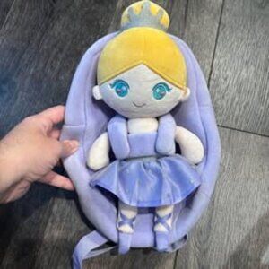 toddler ballerina backpack doll plush purple